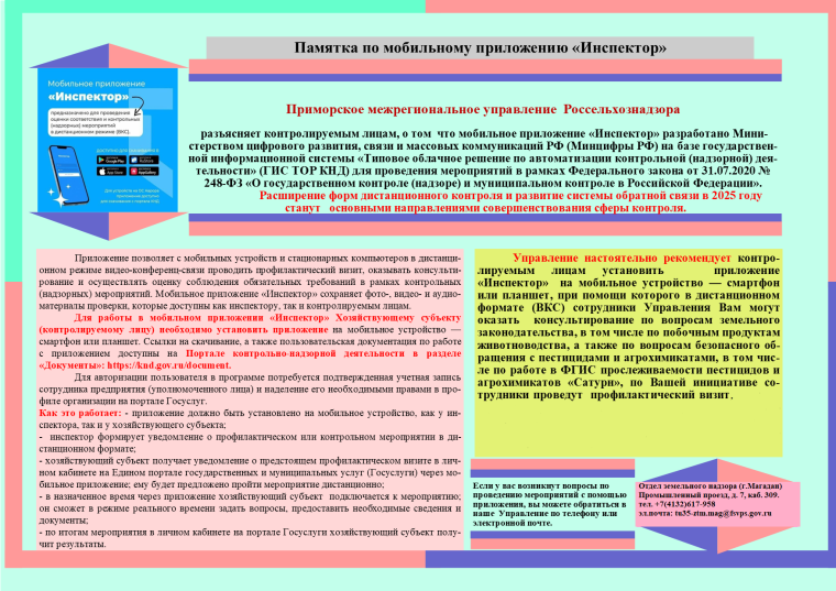 Памятка по мобильному приложению "Инспектор". Памятка по мобильному приложению "Инспектор".
