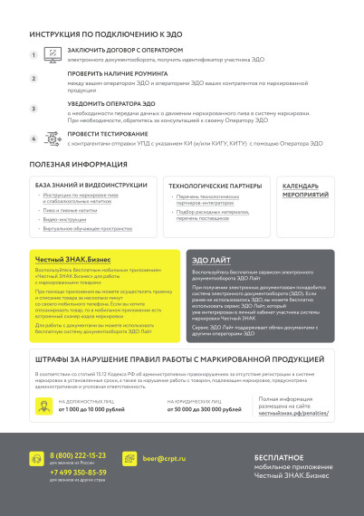 Работа с маркированным пивом и слабоалкогольными напитками в кегах.